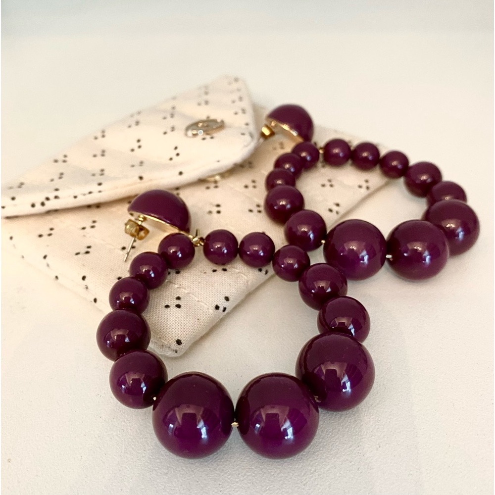 Sezane CHARLIE Earrings Parme/Eggplant/Purple NWT